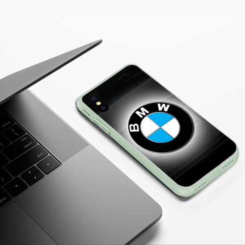 Чехол для iPhone XS Max матовый BMW, цвет салатовый - фото 5