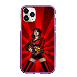 Чехол для iPhone 11 Pro Max матовый Red alert girl