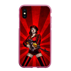 Чехол для iPhone XS Max матовый Red alert girl