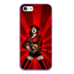 Чехол для iPhone 5/5S матовый Red alert girl