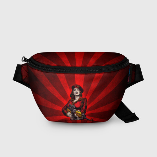 Поясная сумка 3D с принтом Red alert girl, вид спереди #2
