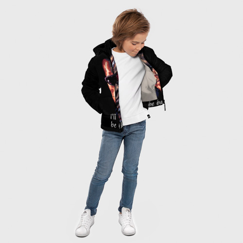 Зимняя куртка для мальчиков 3D Терминатор, цвет светло-серый - фото 5