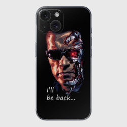 Чехол для iPhone 15 силиконовый с защитой камеры Терминатор