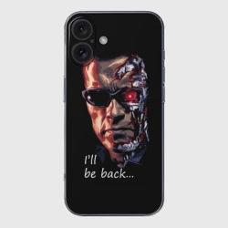 Чехол для iPhone 16 силиконовый с защитой камеры Терминатор