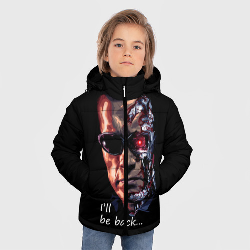 Зимняя куртка для мальчиков 3D Терминатор, цвет светло-серый - фото 3