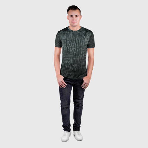 Мужская футболка 3D Slim Кожа крокодила, цвет 3D печать - фото 4