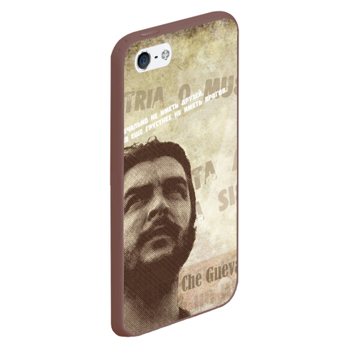 Чехол для iPhone 5/5S матовый Че Гевара, цвет коричневый - фото 3