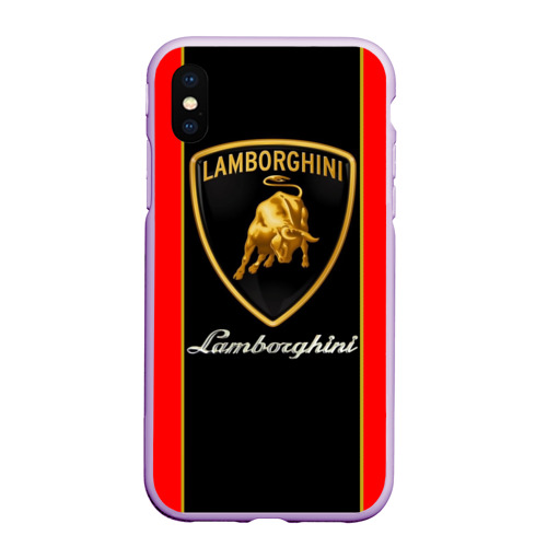 Чехол для iPhone XS Max матовый Lamborghini, цвет сиреневый