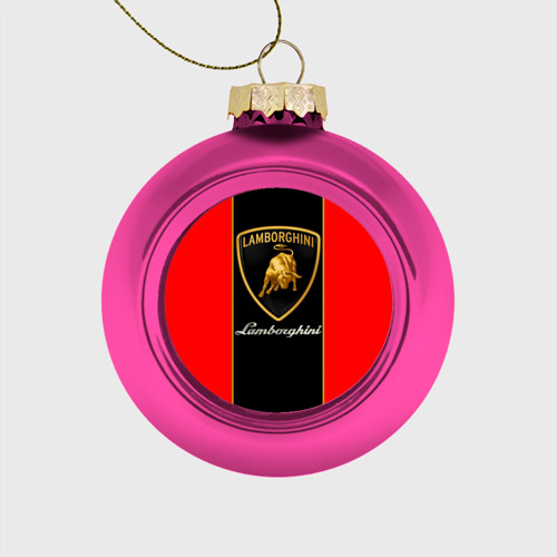Стеклянный ёлочный шар Lamborghini, цвет розовый