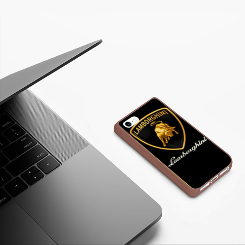 Чехол для iPhone 5/5S матовый Lamborghini, цвет коричневый - фото 5