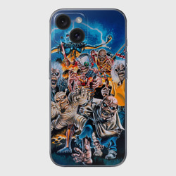 Чехол для iPhone 15 силиконовый с защитой камеры Iron Maiden 1