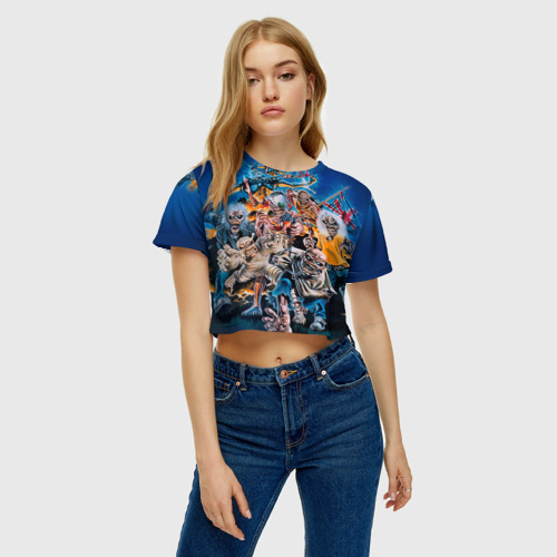 Женская футболка Crop-top 3D Iron Maiden 1 - фото 4