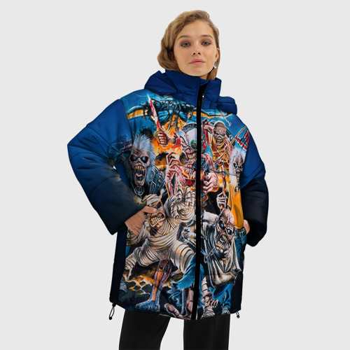 Женская зимняя куртка Oversize Iron Maiden 1, цвет светло-серый - фото 3