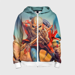 Детская толстовка 3D на молнии Iron Maiden 5