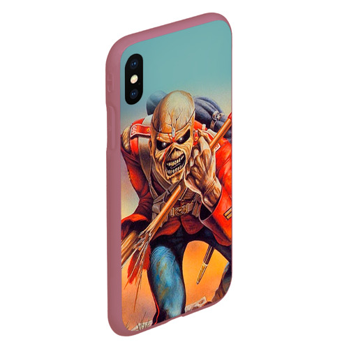 Чехол для iPhone XS Max матовый Iron Maiden 5, цвет малиновый - фото 3