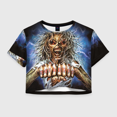 Женская футболка Crop-top 3D Iron Maiden 6, цвет 3D печать