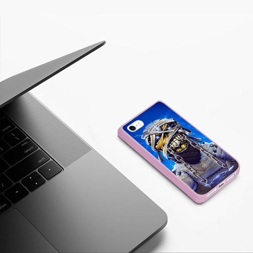 Чехол для iPhone 5/5S матовый Iron Maiden 7, цвет розовый - фото 5