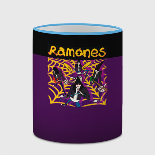 Кружка с полной запечаткой Ramones 4, цвет Кант небесно-голубой - фото 4