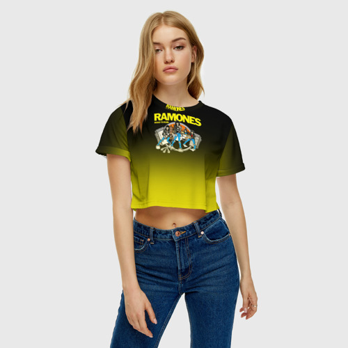 Женская футболка Crop-top 3D Ramones 6, цвет 3D печать - фото 3