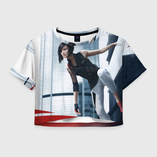 Женская футболка Crop-top 3D Mirror's Edge, цвет 3D печать