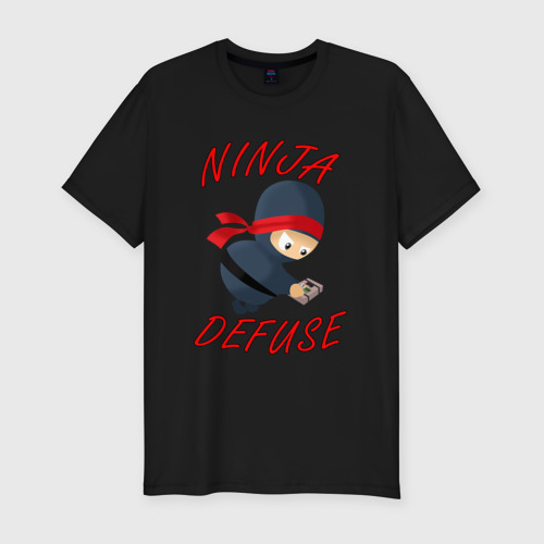 Мужская футболка хлопок Slim Ninja Defuse , цвет черный