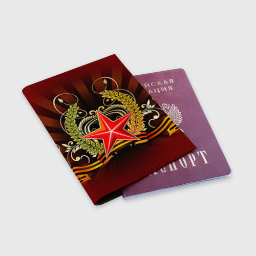Обложка для паспорта матовая кожа День победы 7 - фото 3