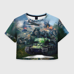 Женская футболка Crop-top 3D За родину