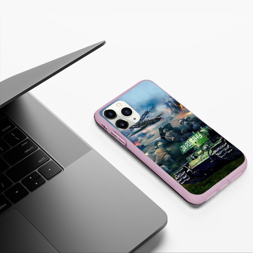 Чехол для iPhone 11 Pro матовый За родину, цвет розовый - фото 5