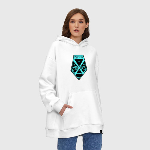 Худи SuperOversize хлопок X-COM логотип, цвет белый - фото 4