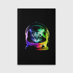 Обложка для паспорта матовая кожа Кот космонавт