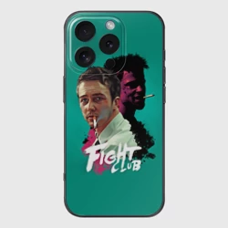 Чехол для iPhone 16 Pro силиконовый с защитой камеры Fight club