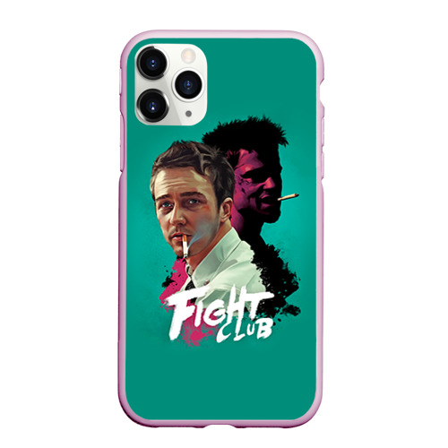 Чехол для iPhone 11 Pro Max матовый Fight club, цвет розовый