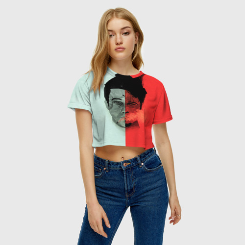 Женская футболка Crop-top 3D Бойцовский клуб, цвет 3D печать - фото 4