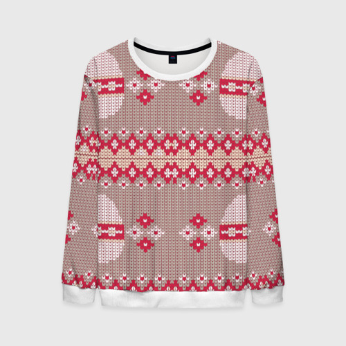Мужской свитшот 3D Пасхальный свитер, цвет белый