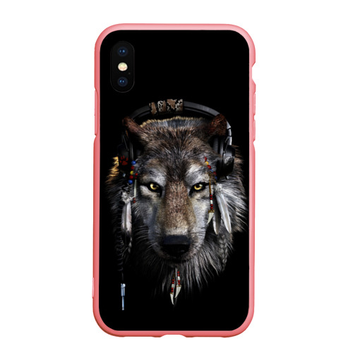 Чехол для iPhone XS Max матовый Волк, цвет баблгам