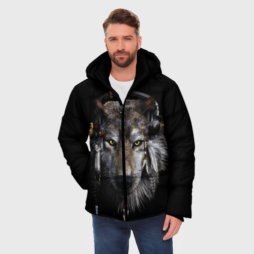 Мужская зимняя куртка 3D Волк, цвет красный - фото 3