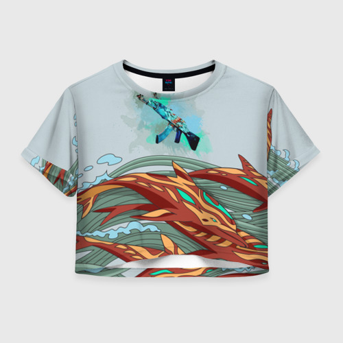 Женская футболка Crop-top 3D Aquamarine Revenge