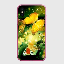 Чехол для iPhone XS Max матовый Бабочки летят на огонек