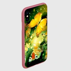 Чехол для iPhone XS Max матовый Бабочки летят на огонек - фото 2