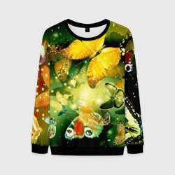 Мужской свитшот 3D Бабочки летят на огонек