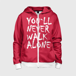 Детская толстовка 3D на молнии You`ll never walk alone