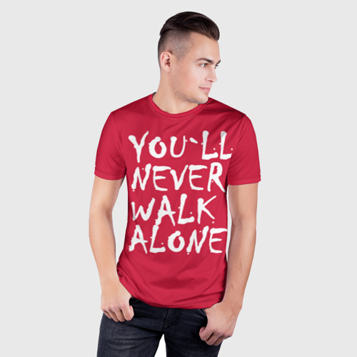 Мужская футболка 3D Slim You`ll never walk alone - фото 3