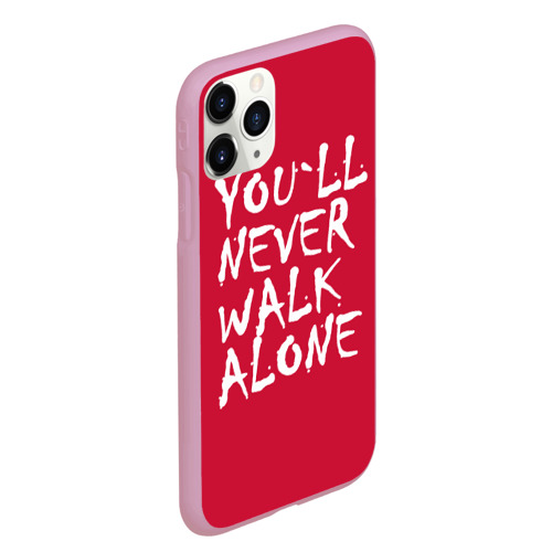 Чехол для iPhone 11 Pro Max матовый You`ll never walk alone, цвет розовый - фото 3