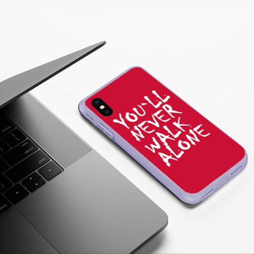 Чехол для iPhone XS Max матовый You`ll never walk alone, цвет светло-сиреневый - фото 5