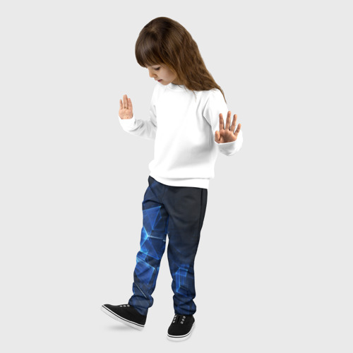 Детские брюки 3D с принтом Светящиеся фигуры, фото на моделе #1