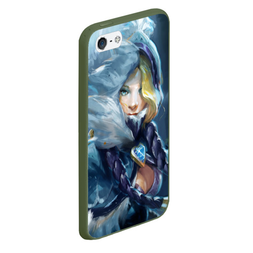 Чехол для iPhone 5/5S матовый Crystal Maiden, цвет темно-зеленый - фото 3