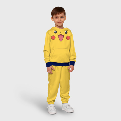 Детский костюм с толстовкой 3D Пикачу, цвет синий - фото 3