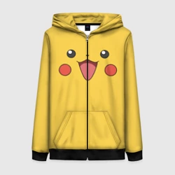 Женская толстовка 3D на молнии Пикачу