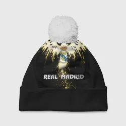 Шапка 3D c помпоном Real Madrid