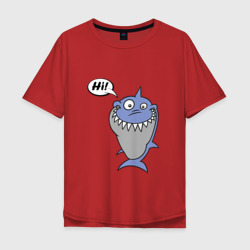 Мужская футболка хлопок Oversize Акула